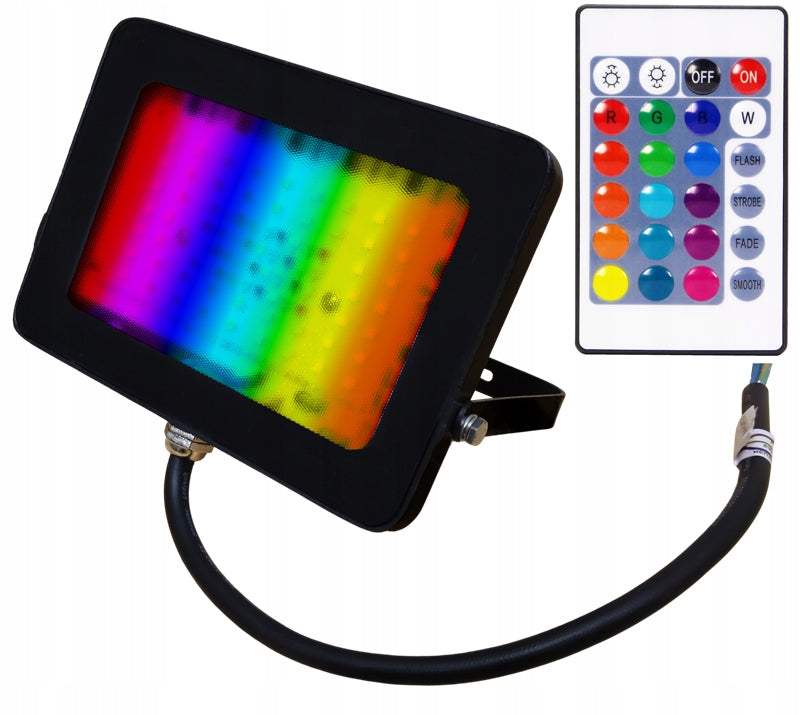 GARDEN FLOODLIGHT RGB RGBW COLORFUL 20W LED IP65 + REMOTE CONTROL