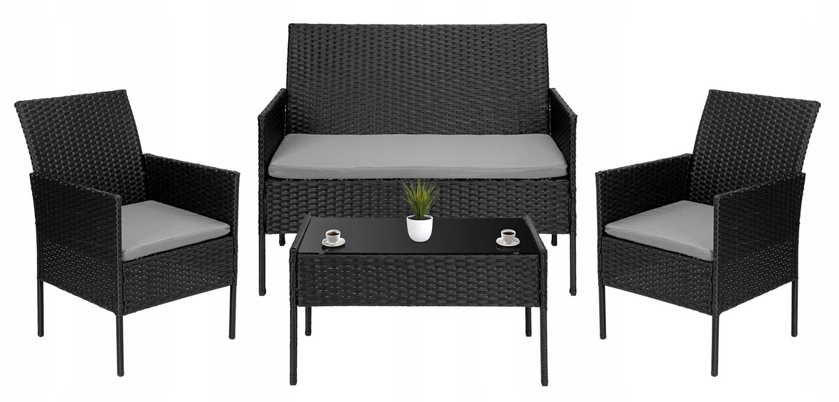 GARDEN FURNITURE SET RATTAN SET SOFA ARMCHAIRS COFFEE TABLE