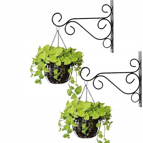 GARDEN HOOKS METAL BLACK FOR PLANTS FOR FENCE 30 CM 2 PCS