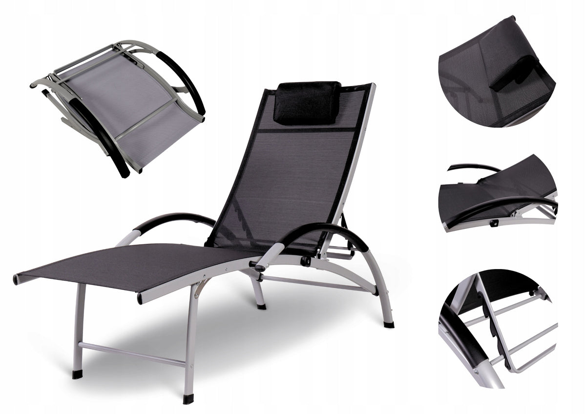 GARDEN LOUNGER ADJUSTABLE FOLDING FIELD BED