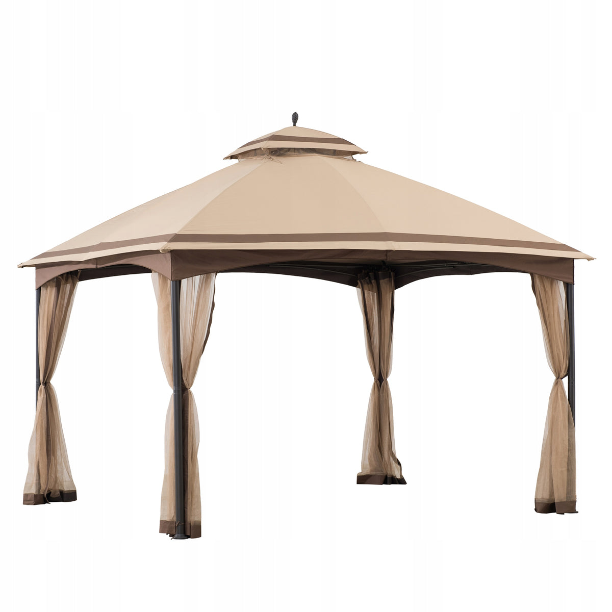 GARDEN PAVILION 3x4 m GARDEN TENT, MOSQUITO NET, BEIGE, STEEL FRAME