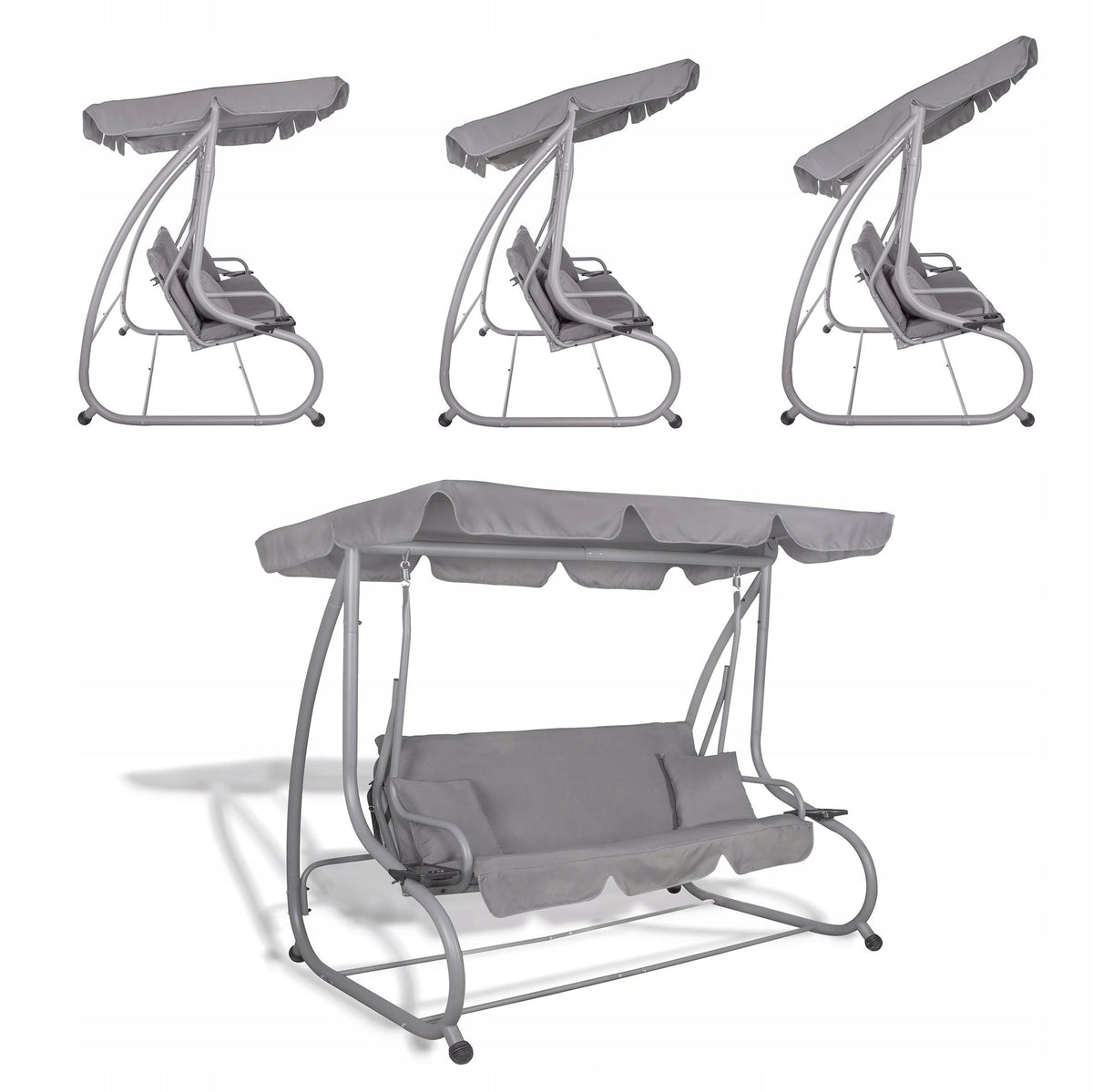 GARDEN SWING ROCKING CANOPY BENCH 3 PERSON FREESTANDING COUCH 280 kg