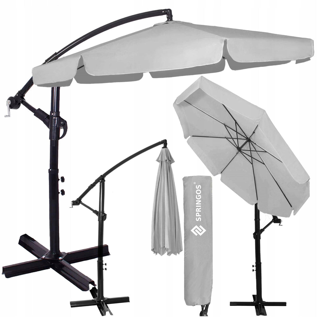 GARDEN UMBRELLA 350cm LARGE FOLDING with Falbana Strong + COVER FREEBIE