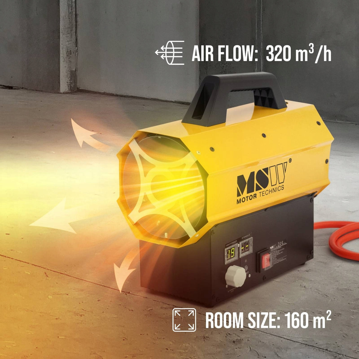 GAS HEATER - 20 KW - 160 M² Brand MSW Motor Technics