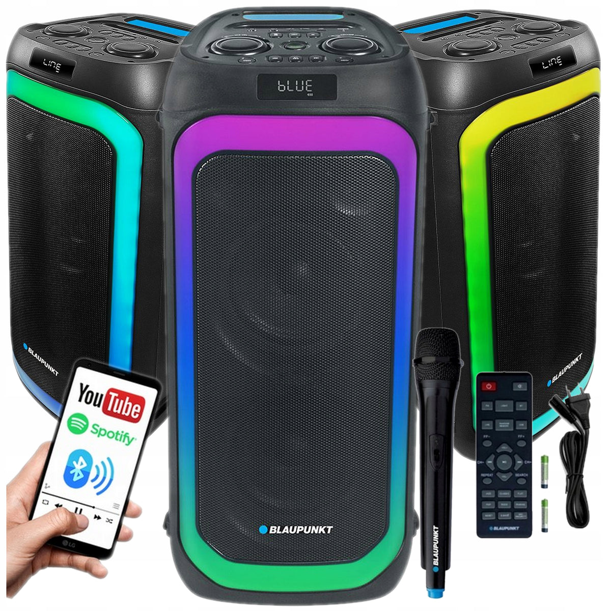 GBlaupunkt PB06AC Speaker Party Box Bluetooth USB microSD FM Radio Microphone Packaging status original