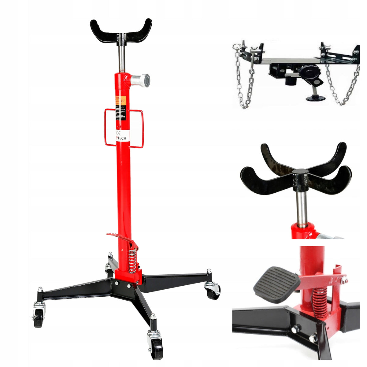 GEARBOX LIFTER 750KG+ADAPTER 2 FUNK+RUBBER ADJUSTABLE ADATER