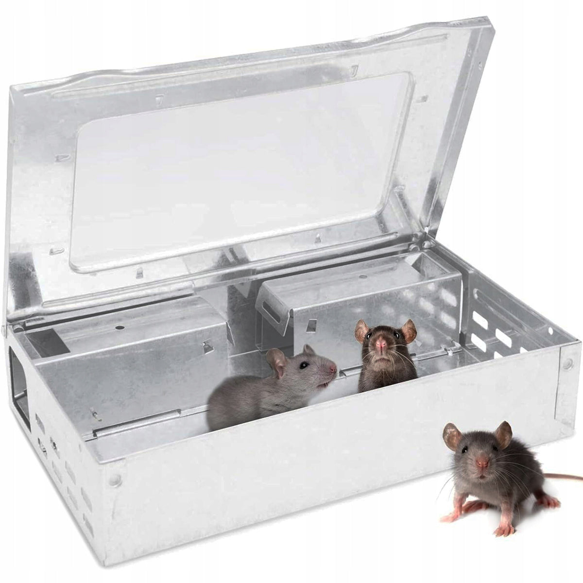 GERBIL LIVETRAP MOUSETRAP RATS PAW GRIPPER METAL GALVANIZED Packaging status original