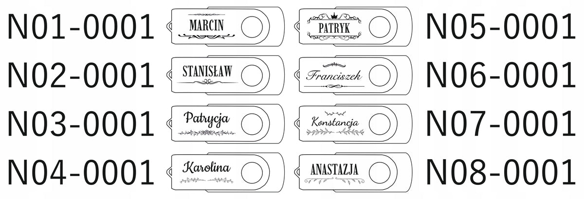 GIFT Pendrive ENGRAVING 512 MB USB 2.0 + box + NAME ENGRAVING Brand MemoRabbit
