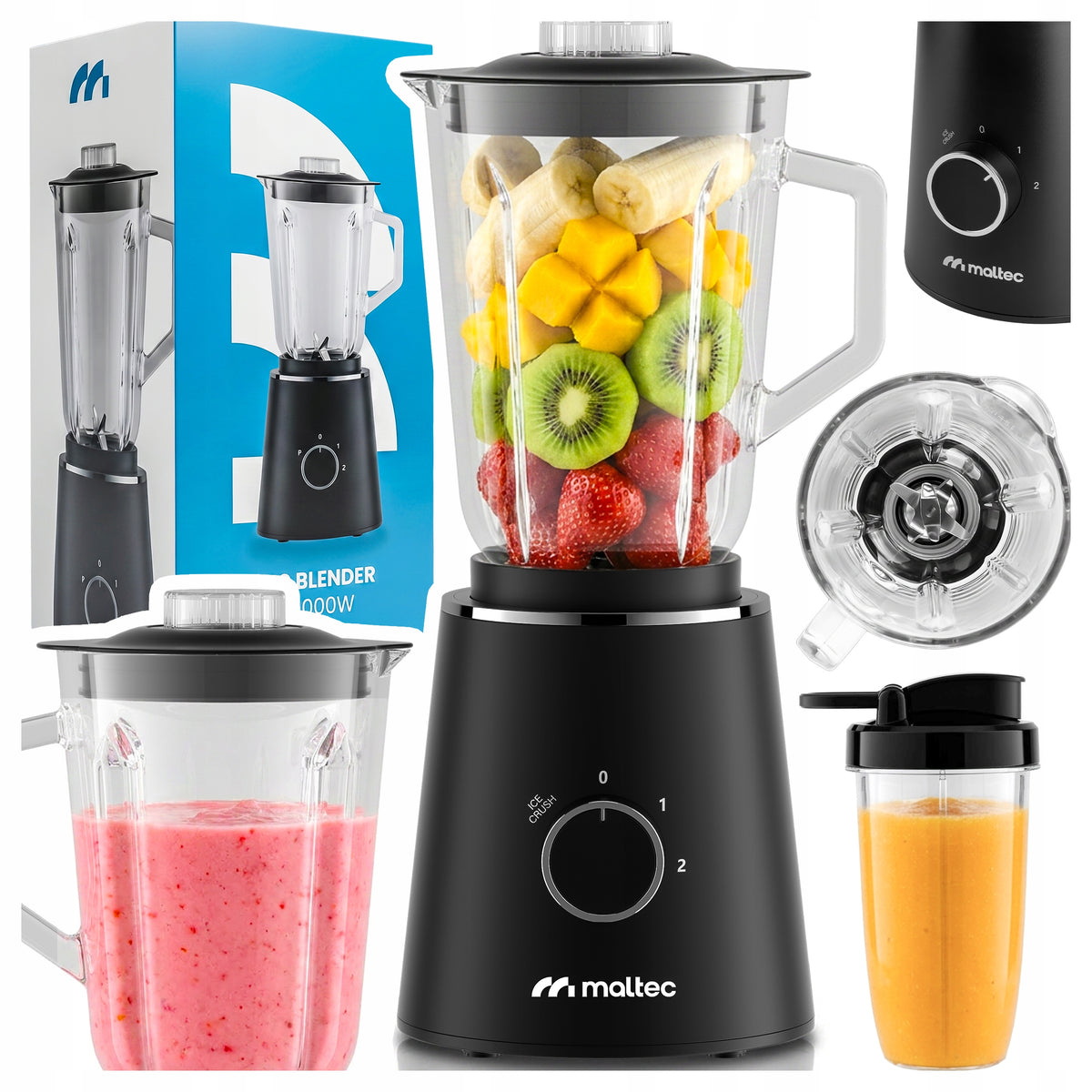 GLASS CUP BLENDER FOR SMOOTHIE COCKTAILS 1500ML BOTTLE 500ML