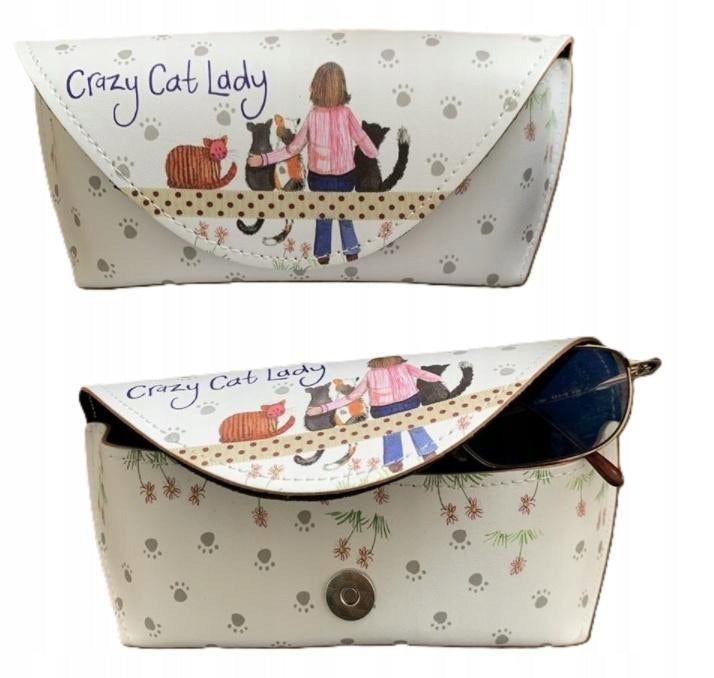 GLASSES CASE GL09 CRAZY CAT LADY KITTEN