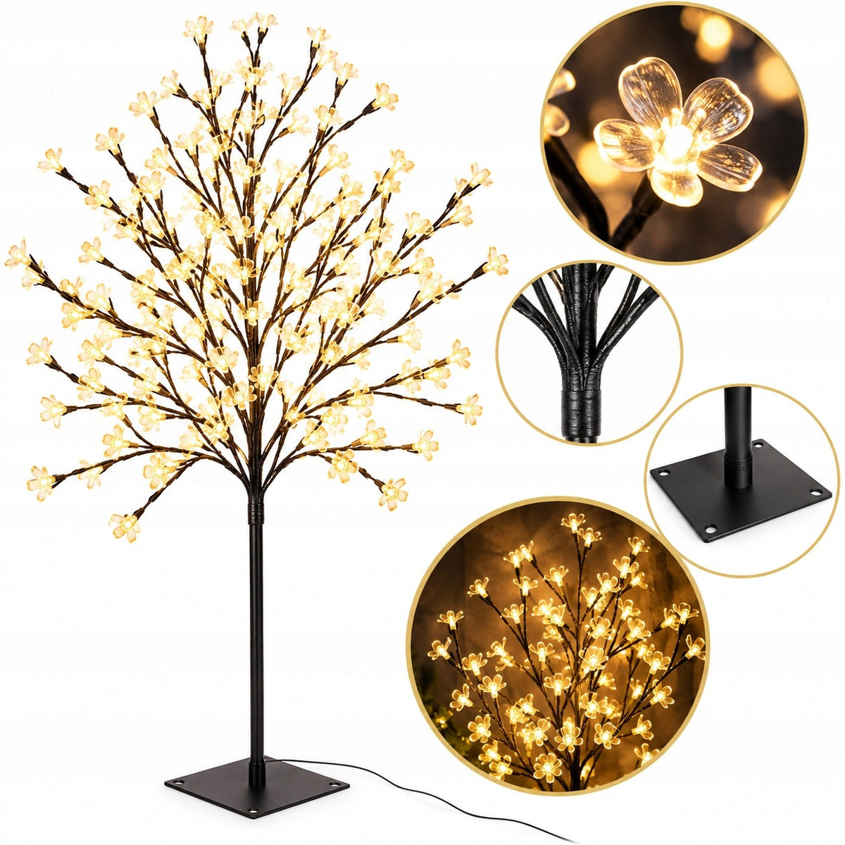 GLOWING DECORATIVE TREE 200 LED DECORATION FOR LIVING ROOM TERRACE 150CM