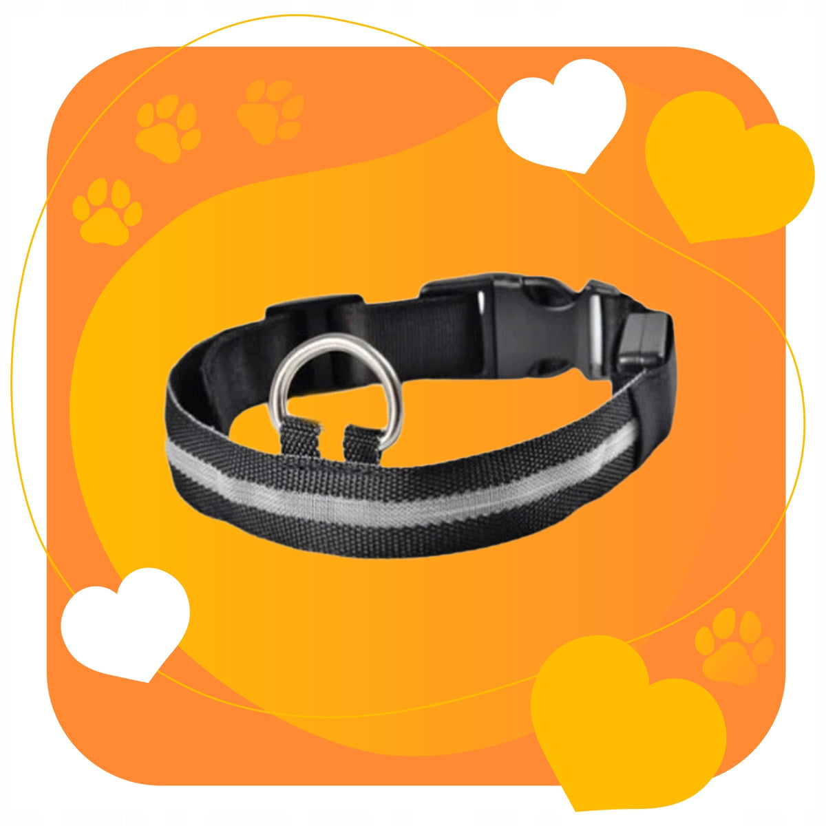 GLOWING FLASHING LED COLLAR L FOR CAT DOG 50CM BLACK Manufacturer code LED ROZMIAR DO WYBORU