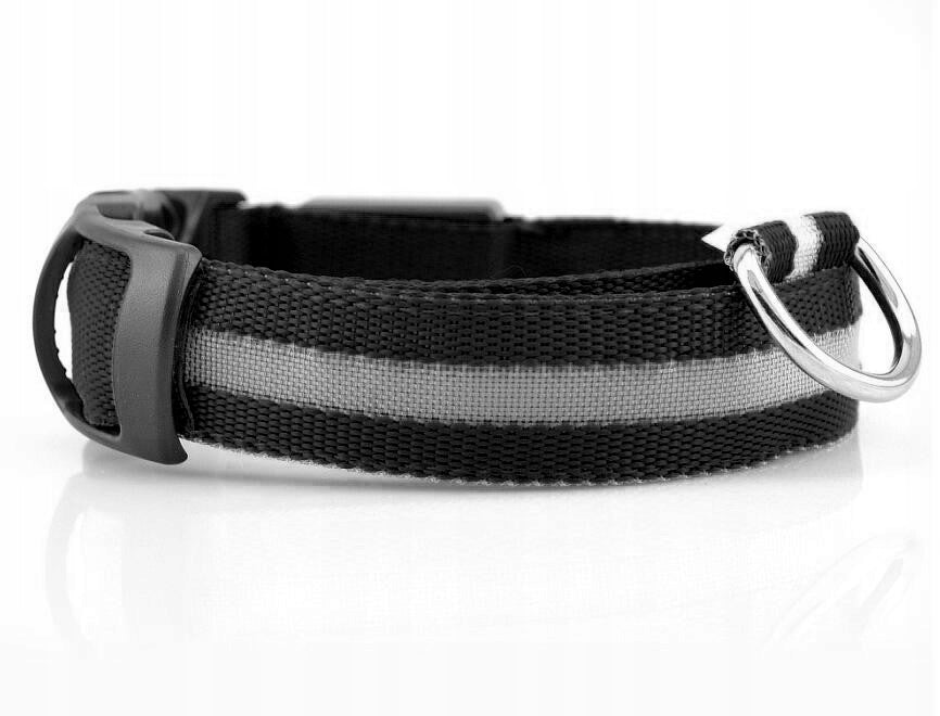 GLOWING LED COLLAR for Cat Dog 30-45cm Roz. M USB Brand Reverse