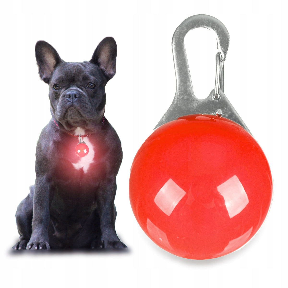 GLOWING LED LIGHT Dog Collar Pendant RED