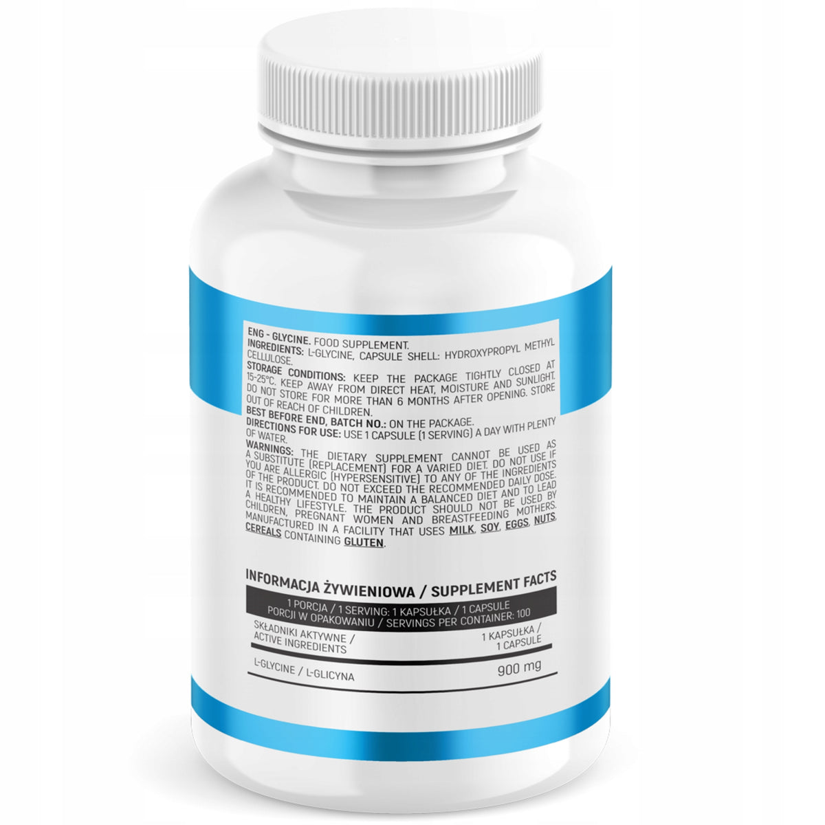 GLYCINE 100 kap Glycine Nervous System PEACE MUSCLE STRESS | INSPORT Manufacturer code na sen