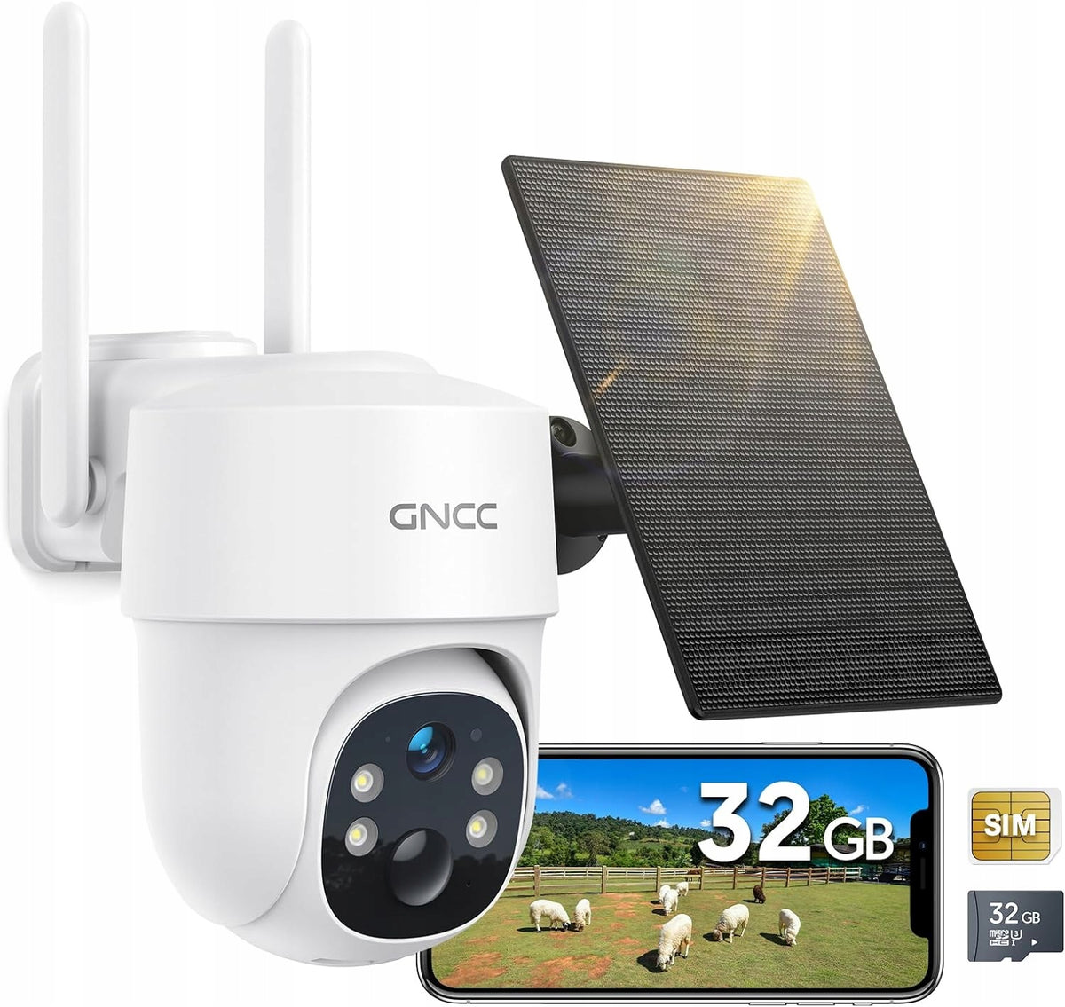 GNCC No WiFi Security Camera, 4G CCTV Camera