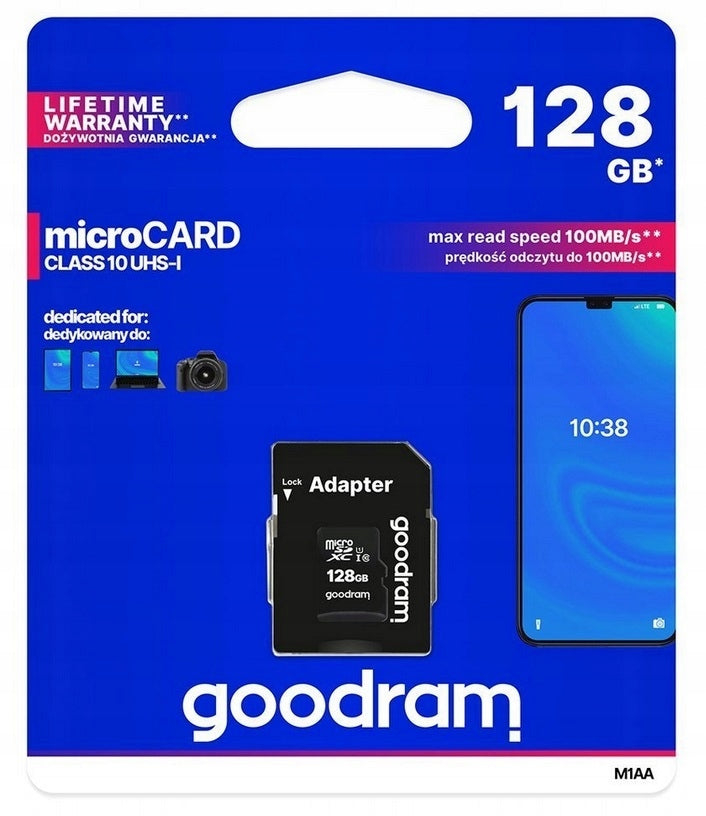 GOODRAM MEMORY CARD 128 GB MICRO SD XC CLASS 10