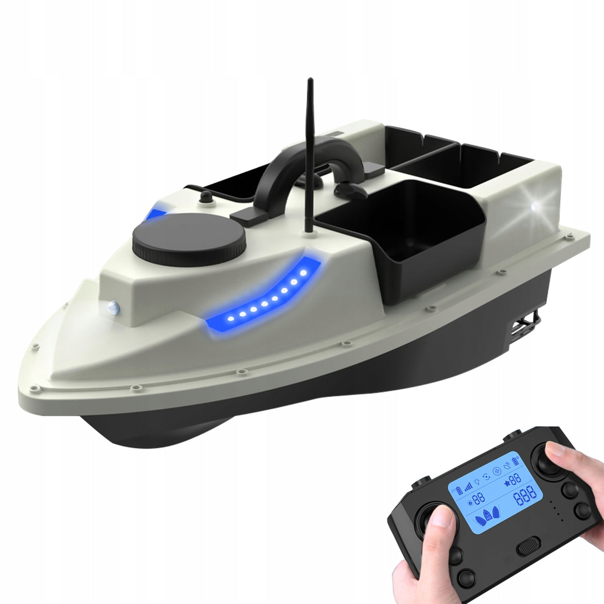 GPS BAIT BOAT D19 500M LED RC BOAT 2KG