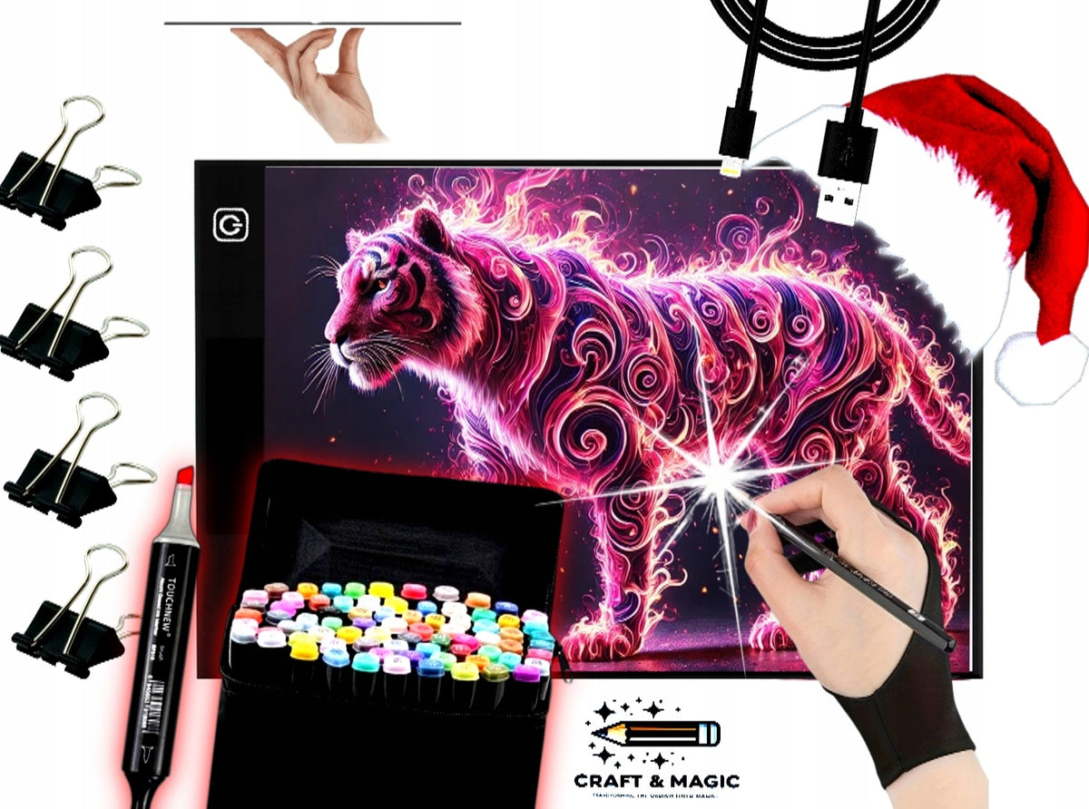 GRAPHIC TABLET - BRIGHTPAD + MARKERS 80pcs + CASE + CLIPS - GIFT!