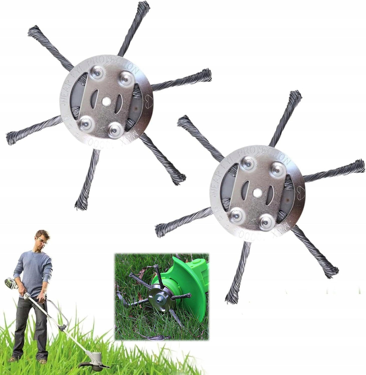 GRASS CUTTING HEAD STEEL WIRE BRUSH FOR TRIMMER WEEDING