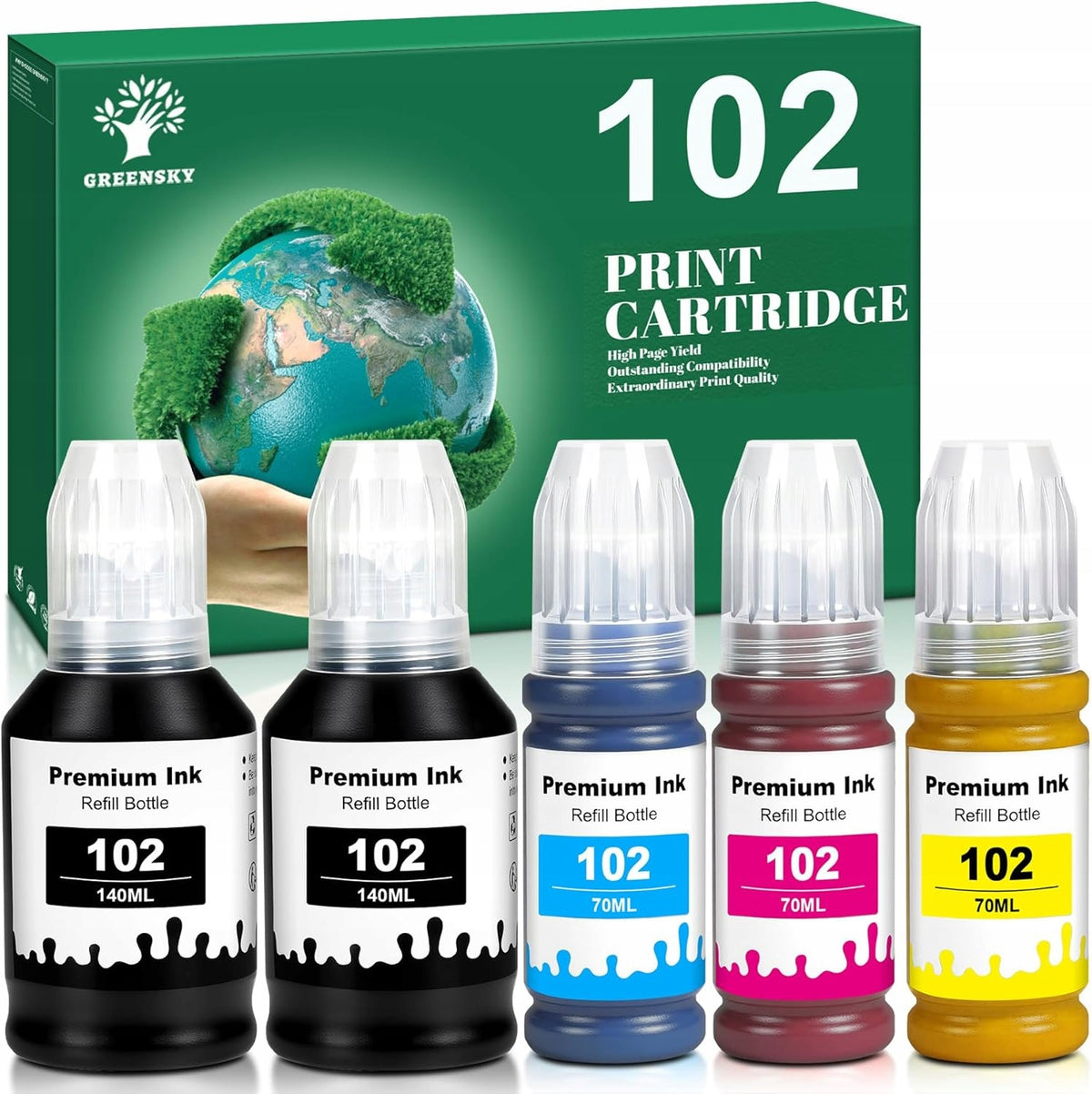 GREENSKY 102 104 Refill Ink Compatible Replacement for Epson 102 or 104