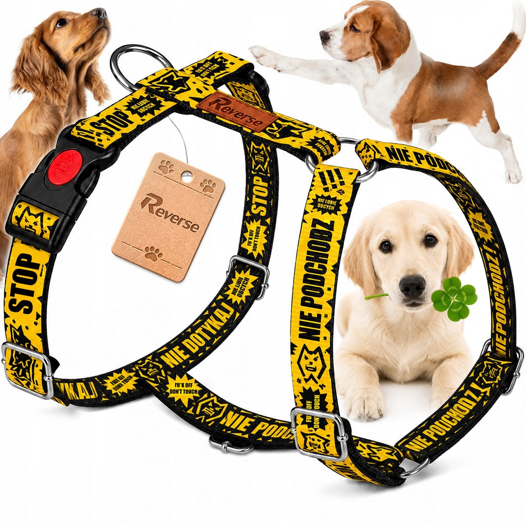 GUARD HARNESS FOR DOG ADJUSTABLE STRONG PRESSURE-FREE STOP DO NOT TOUCH ros. M