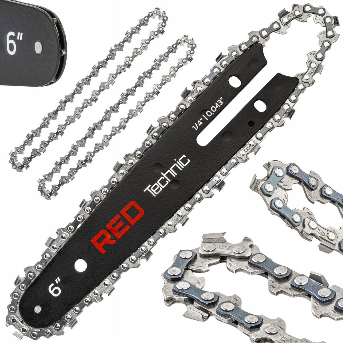 GUIDE FOR CORDLESS SAW BLADE 15CM 6" + 2X CHAIN 1,4" 0.043