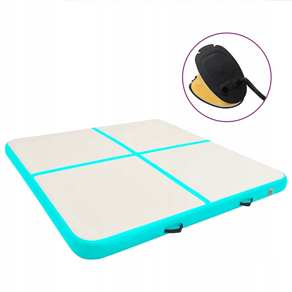 GYMNASTIC MAT WITH PUMP 200X200X10CM PVC GREEN