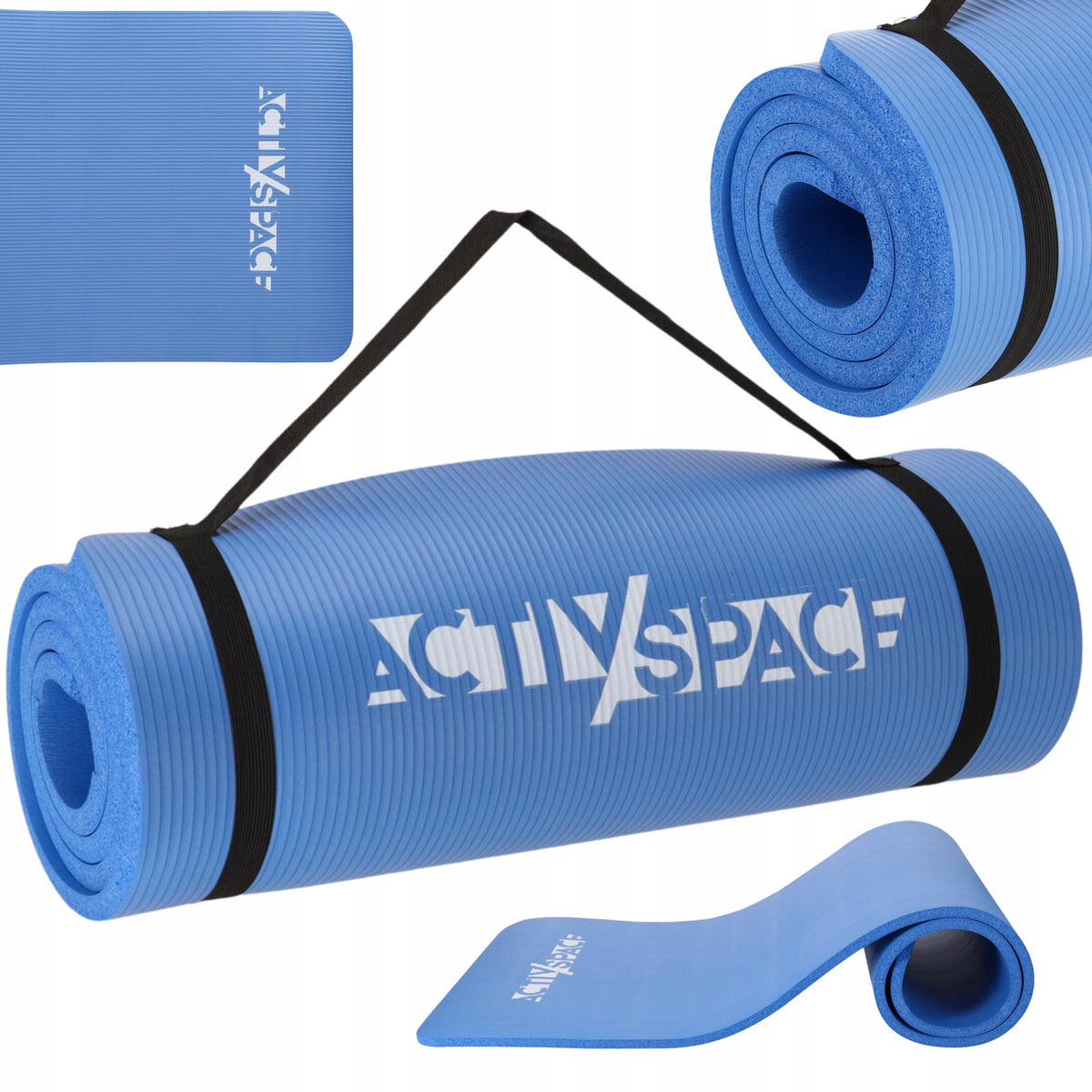 GYMNASTICS TRAINING MAT FOR YOGA EXERCISES FITNESS HANDLE THICK NBR 1,5CM