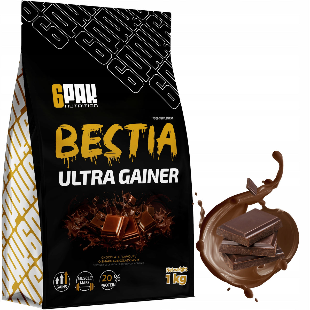 Gainer BEAST 1KG Conditioner For Mass Protein + Vitamins Cocktail Shake Protein
