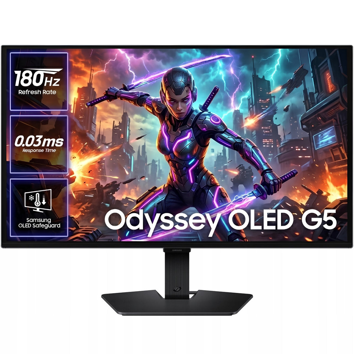 Gaming Monitor QD OLED SAMSUNG 27 Cali QHD 180HZ 0,03 MS HDMI DP HDR10
