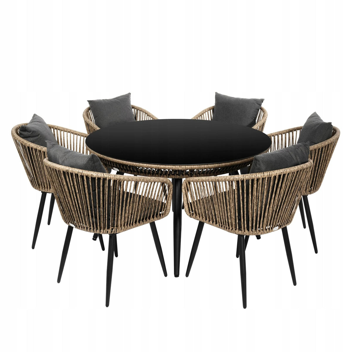 Garden Furniture Set Dining Table 6 Armchairs Technorattan Handmade