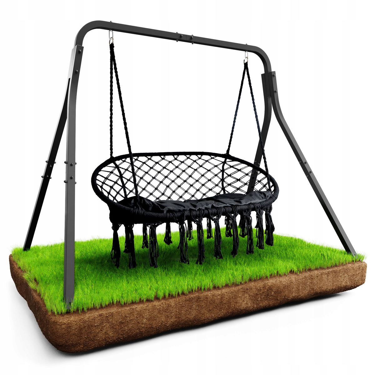 Garden Swing Metal Double with Cushion Cocoon Rocking Basket Boho