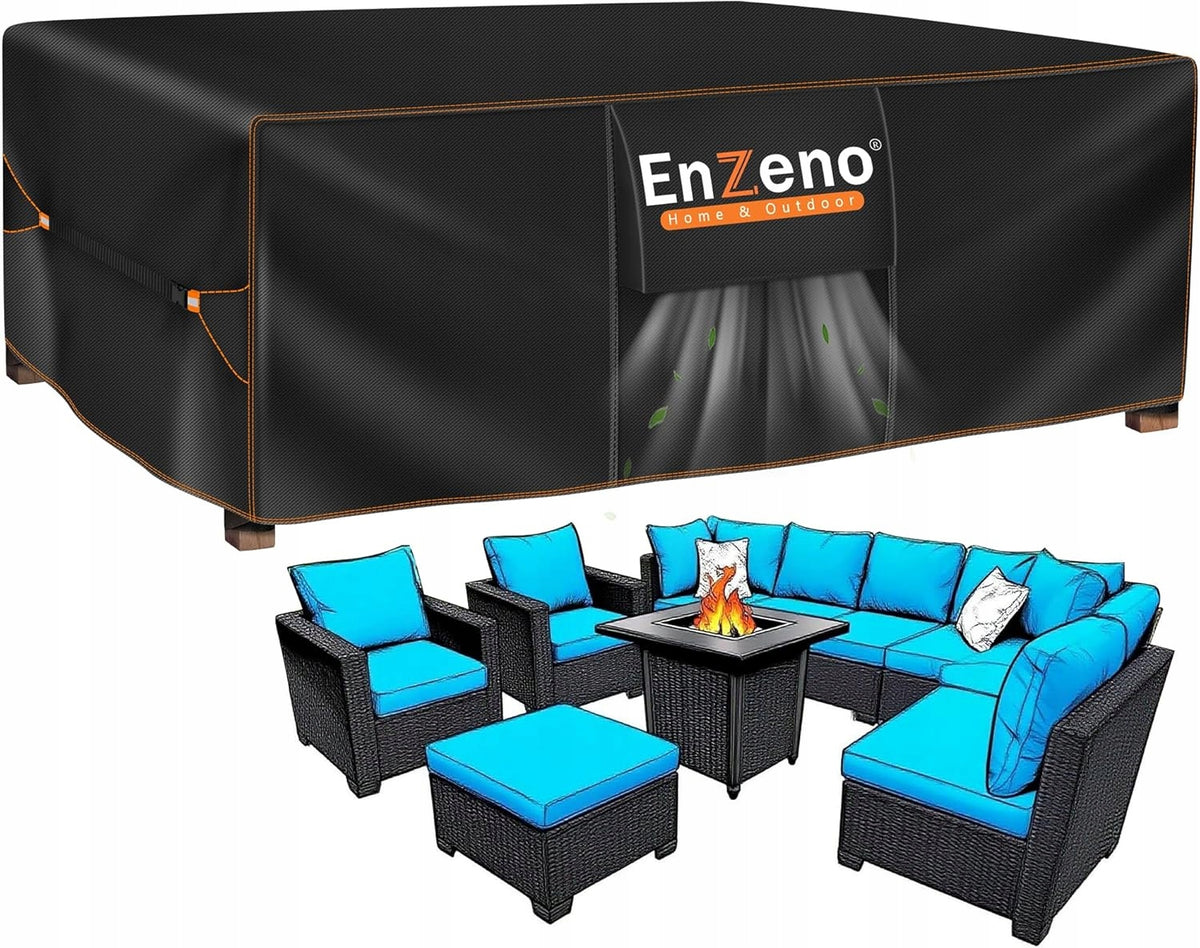 Garden cover for set 250 x 210 x 90 cm black Furniture cover
