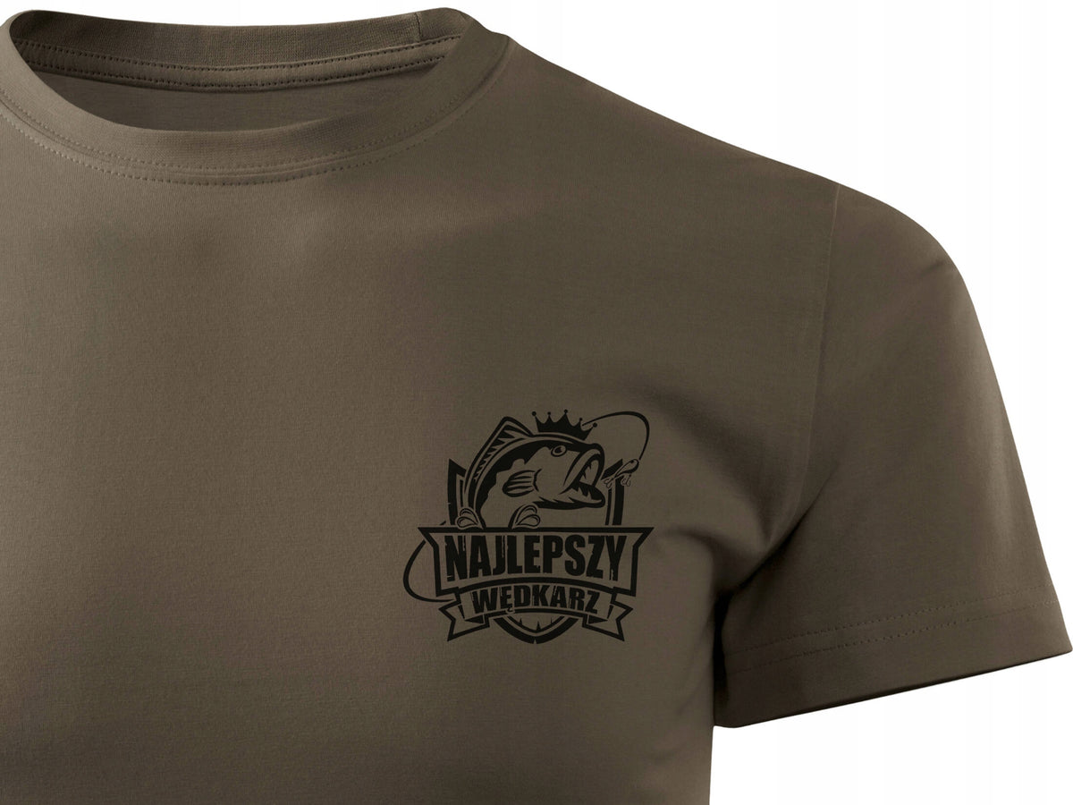 Gift for Grandpa Fishing T-shirt pattern BEST ANGLER Roz M Color brown