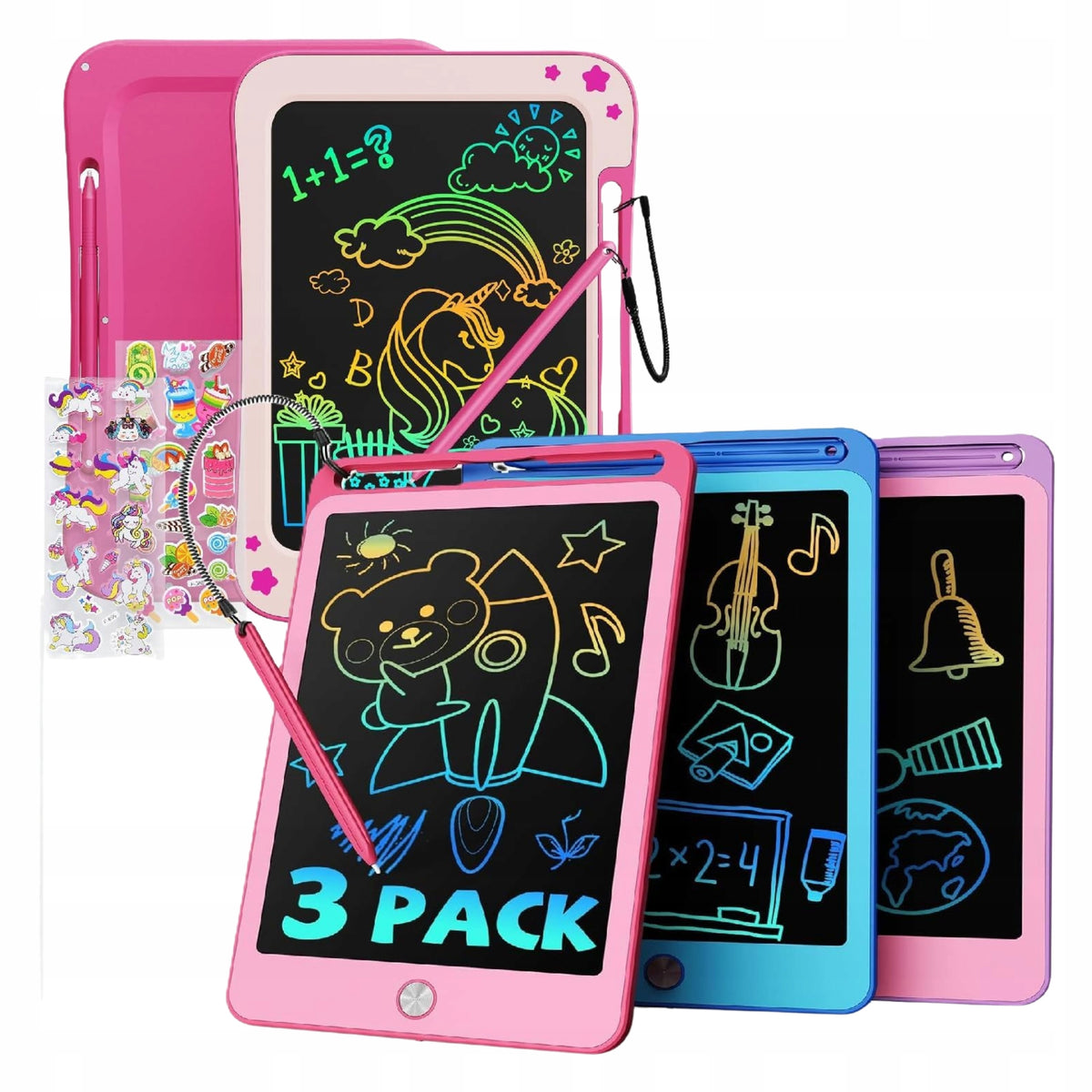 Graphic Tablet Colorful 8,5" Znikopis For Children Set of 3