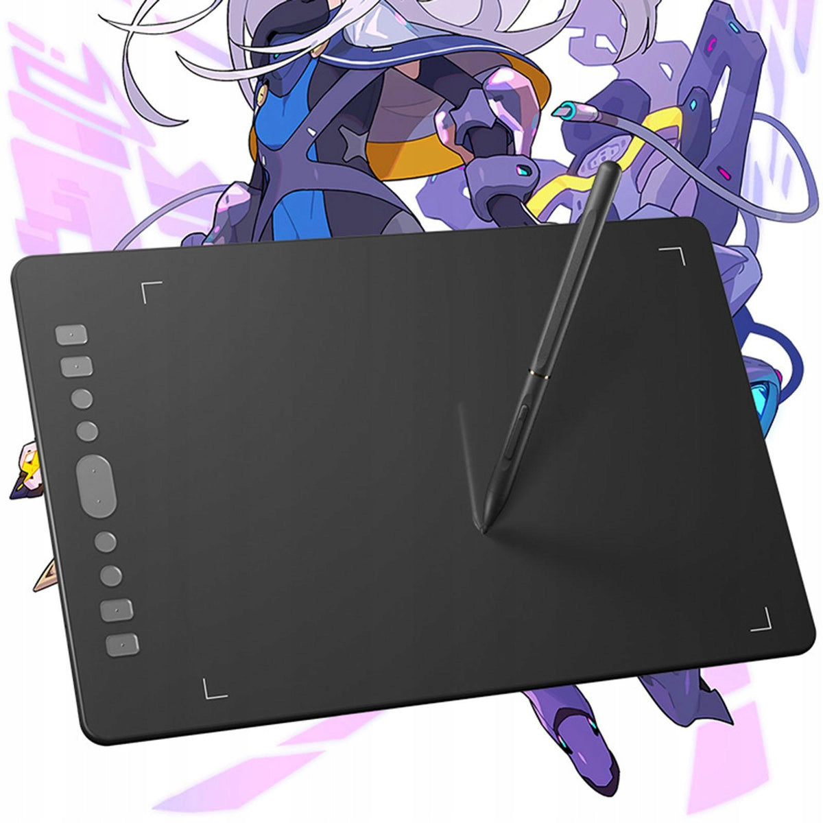 Graphics Drawing Tablet Large Active Area Premium Portable 10 inch Packaging status original