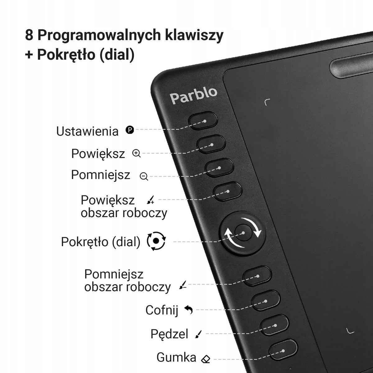 Graphics Tablet for drawing Parblo Intangbo M Black with pen Packaging status original