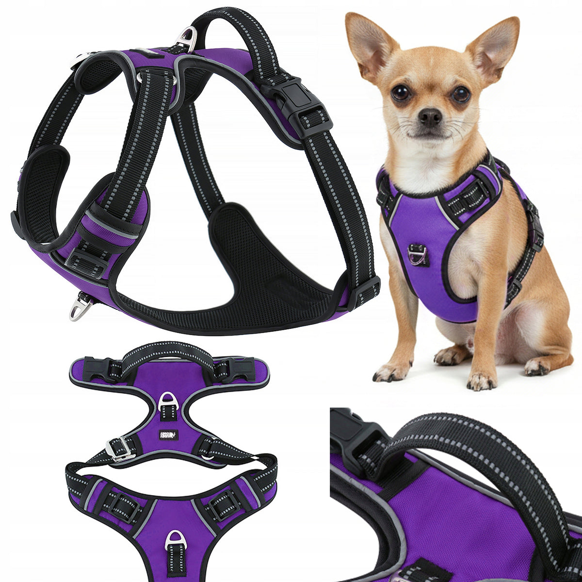 Guard easy walk dog training harness HUGGY DOGGY adjustable XS
