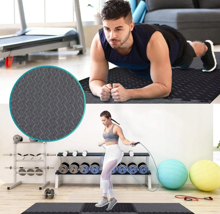 Gymnastic Mat Folding Foam Training Puzzle Non-Slip 4,5m2 Color gray