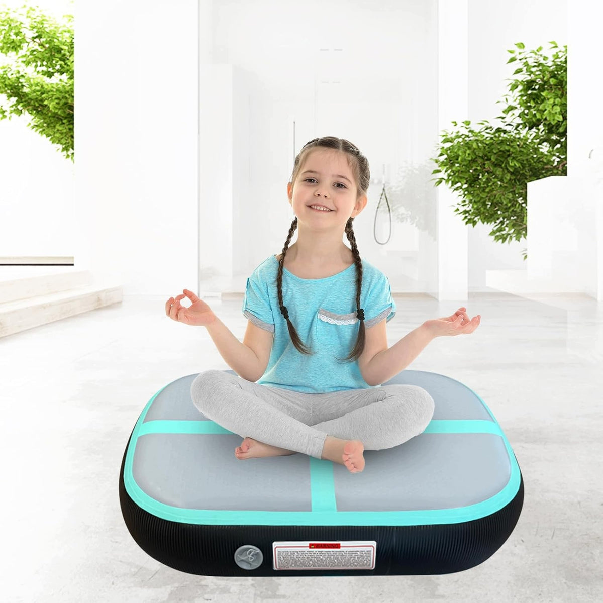 Gymnastic Mat Inflatable Exercise Roller With Pump And FITNESS Handles Packaging status original