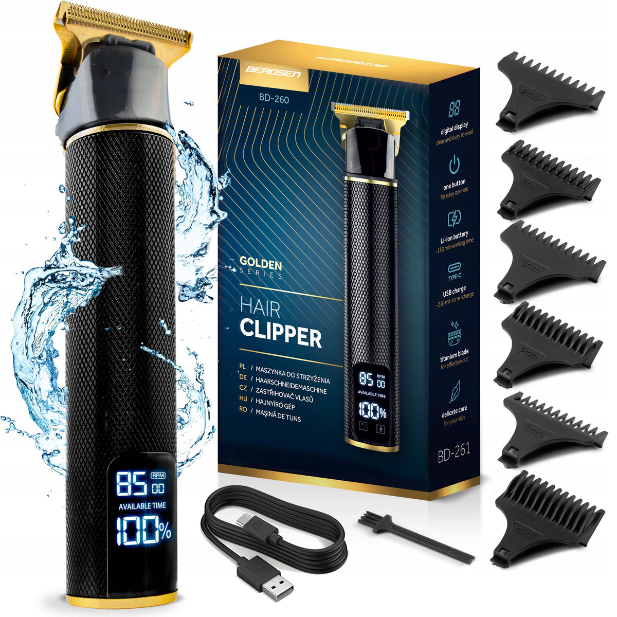 HAIR CLIPPER MULTIFUNCTIONAL BEARD TRIMMER BODY SHAVER