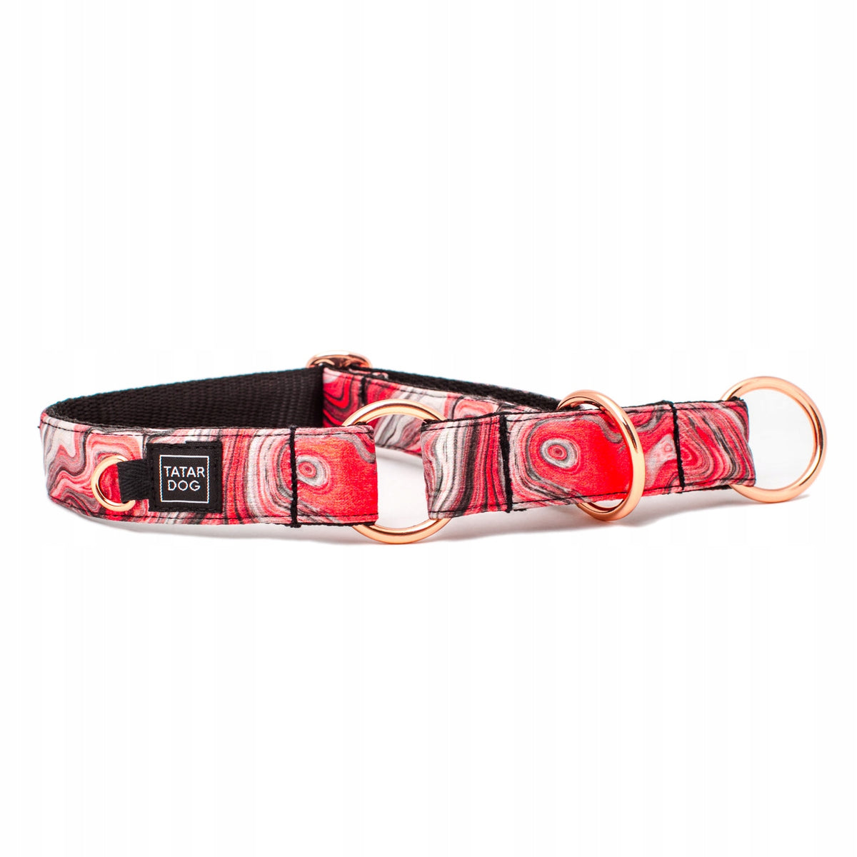 HALF-CLOCK collar for a dog, STRONG RED, M/L
