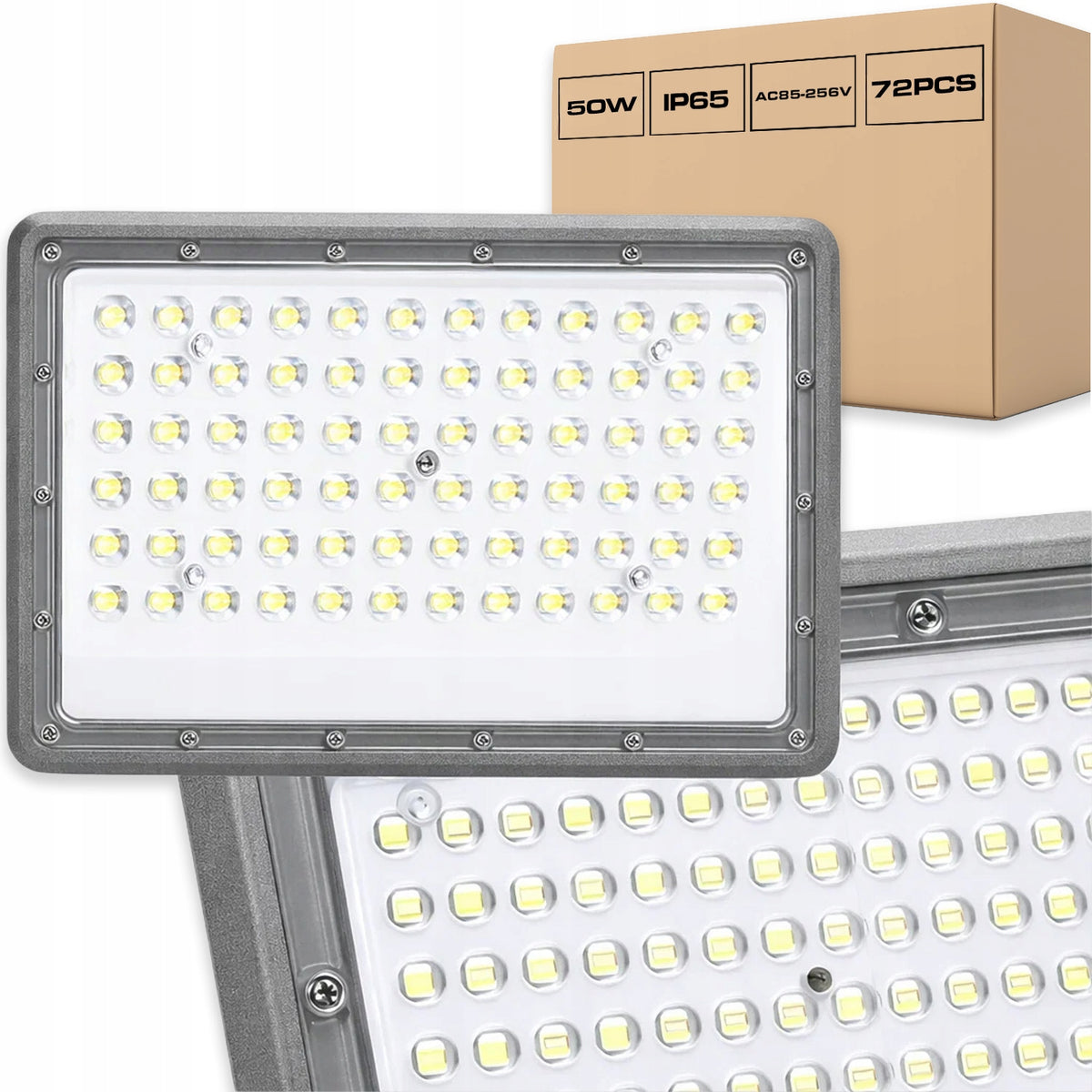 HALOGEN FLOODLIGHT LED SPOTLIGHT 50W WATERPROOF OUTDOOR IP65 72 LEDS