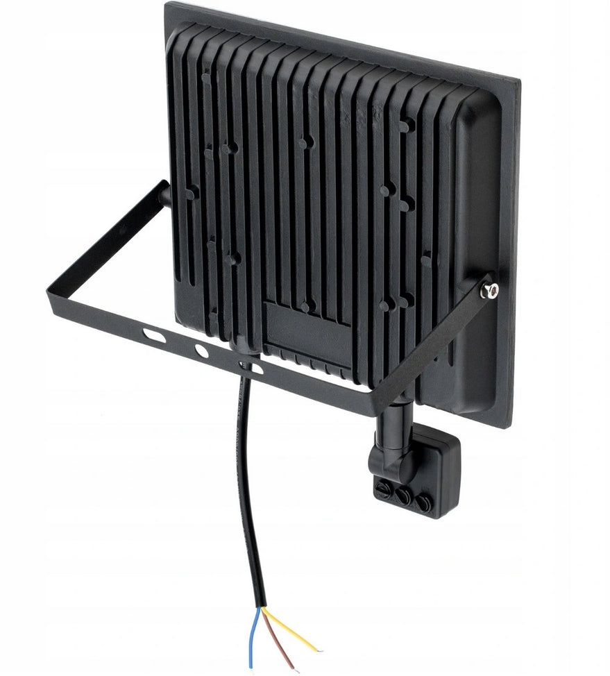 HALOGEN LED 100W FLOODLIGHT with PIR motion sensor SLIM IP66 WORKING cold Packaging status original