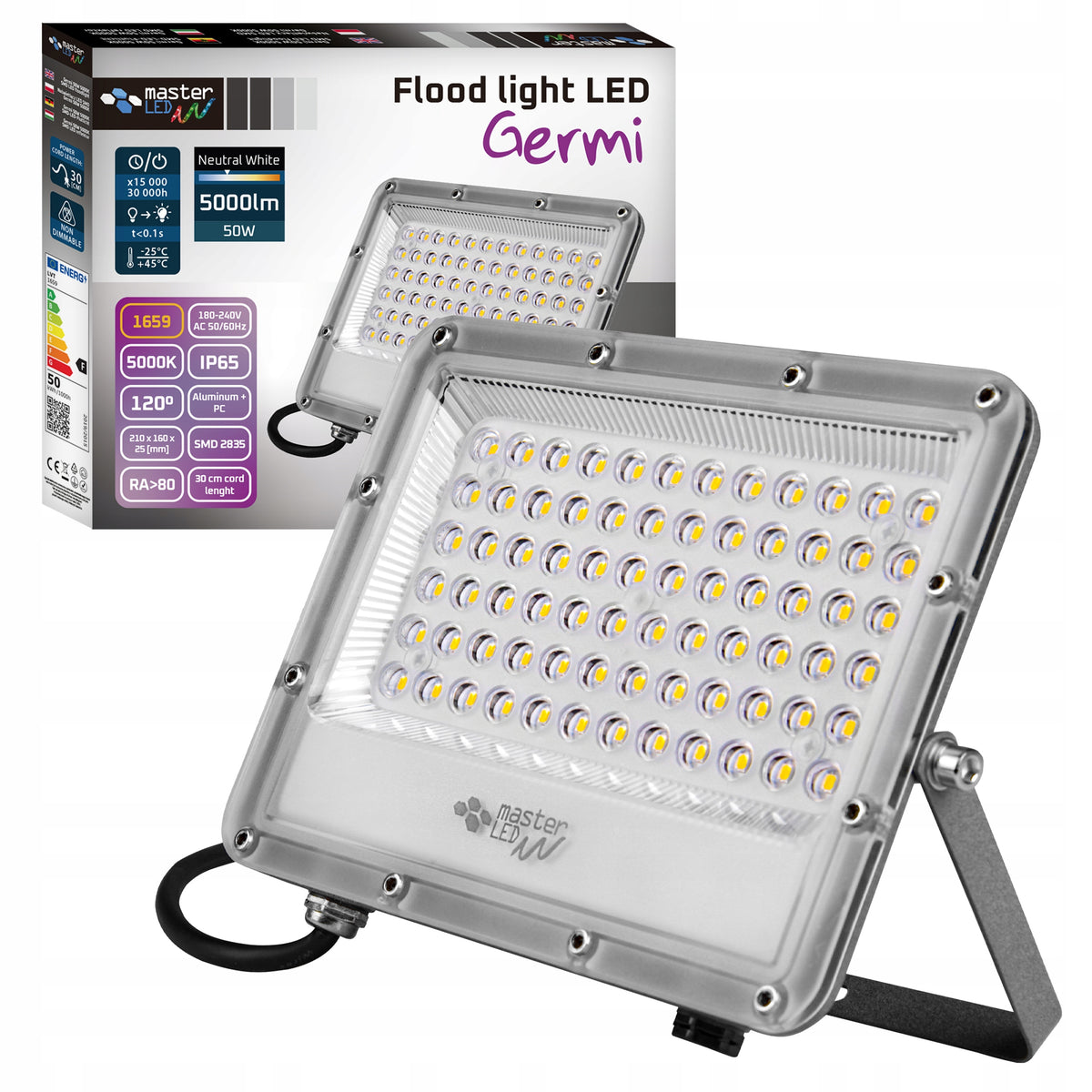 HALOGEN LED 50W LAMP 5000K OUTDOOR FLOODLIGHT IP65 For Garage