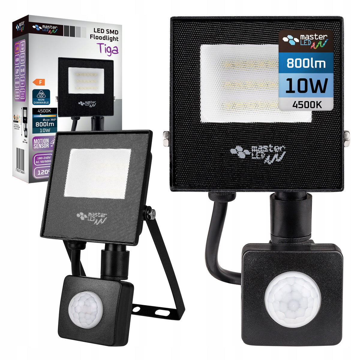 HALOGEN LED Motion Sensor Floodlight Lamp 10W 4500K OUTDOOR IP65