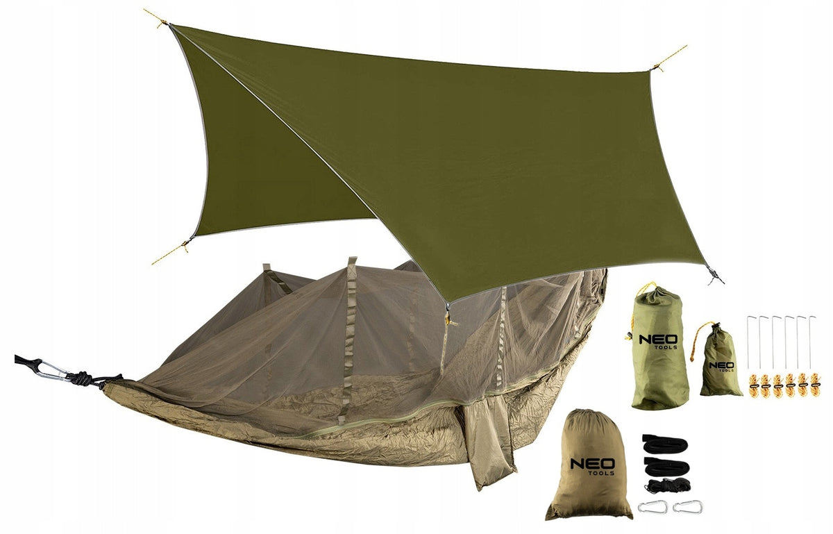 HAMMOCK SET WITH MOSQUITO NET 330 X 140 CM + TARP NEO