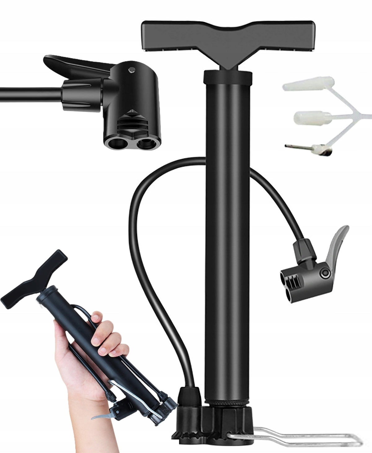 HAND PUMP FOR BICYCLE TELESCOPIC WHEEL BALL TIRES