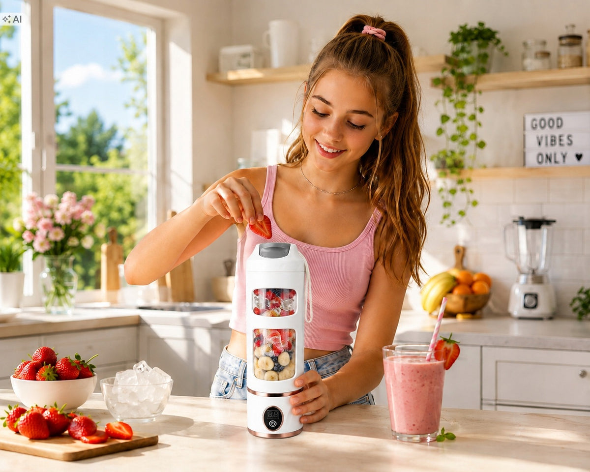 HANDHELD CORDLESS CUP BLENDER FOR USB TRAVEL BATTERY 500ML Packaging status original